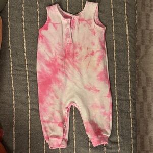 EGG baby pink tie dye romper 12 months